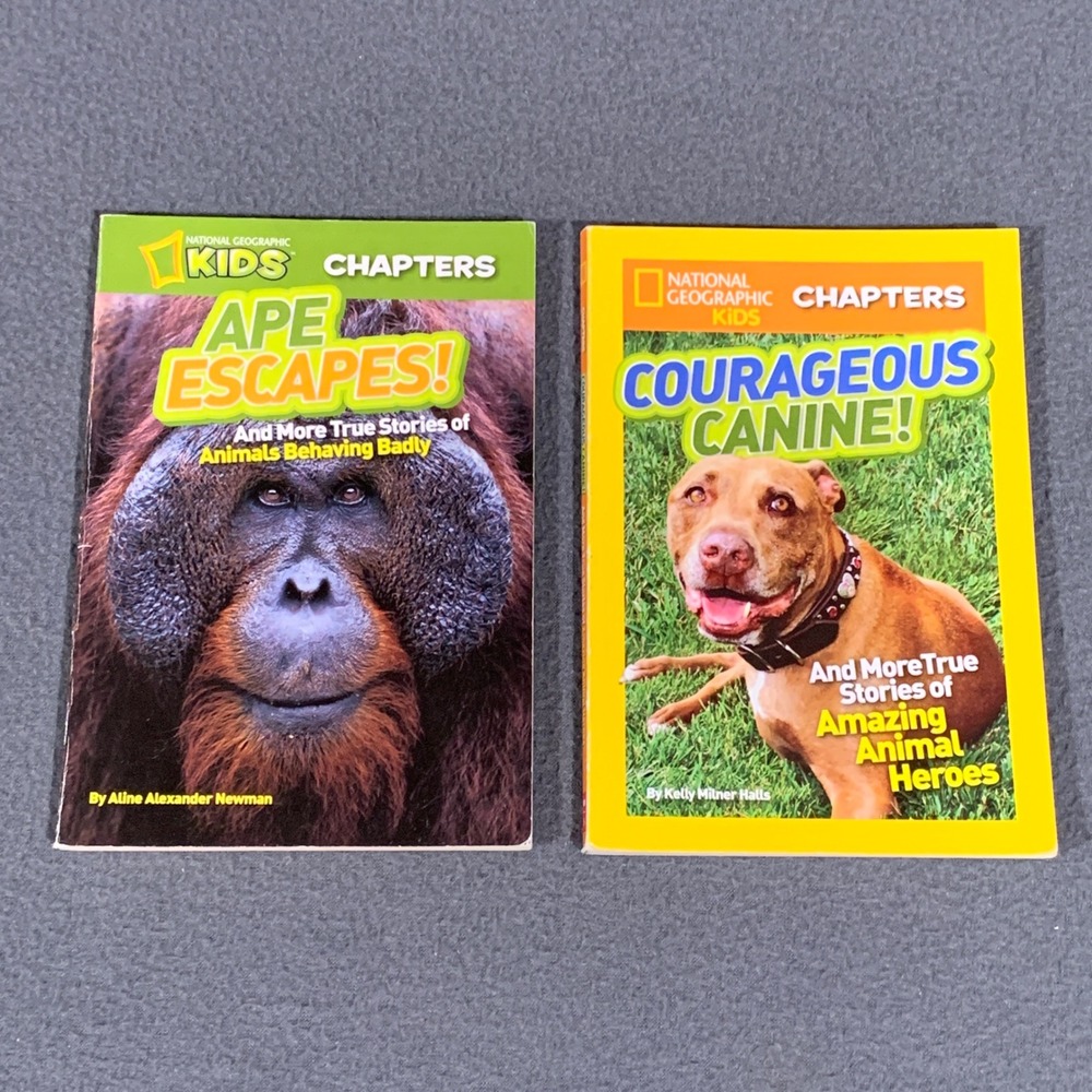 National Geographic Kids Chapter Books Kids Lot 2 Ape Escapes Courageous Canine